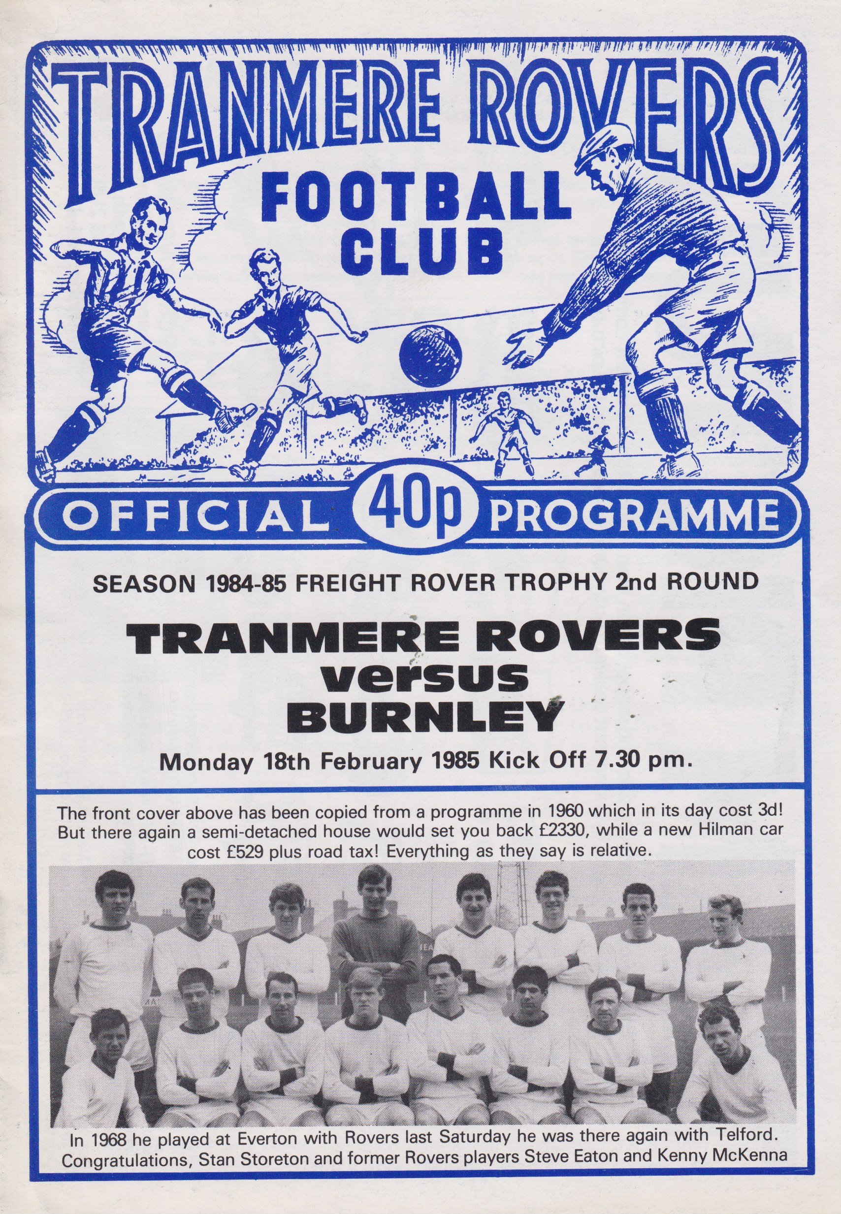 Tranmere Rovers v Burnley match programme
